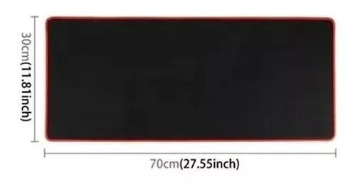 Pad Mouse Gamer K8 70x30cm Negro Borde Rojo