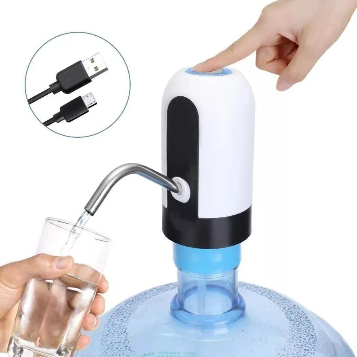 Bomba Dispensador Agua Eléctrico USB Recargable Botellón