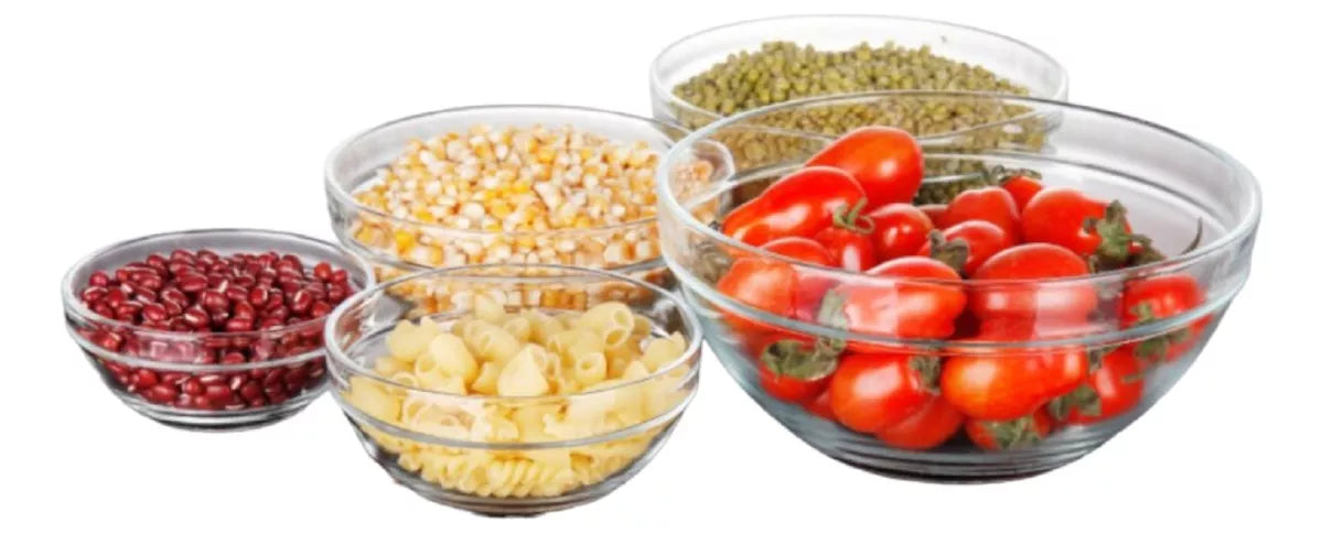 Set De 5 Fuentes contenedor De Vidrio Con Tapa
