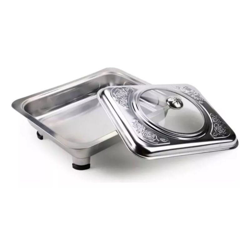 Bandeja Budinera Acero Inox con Tapa Horno Cocina