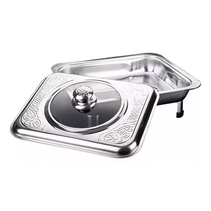 Bandeja Budinera Acero Inox con Tapa Horno Cocina