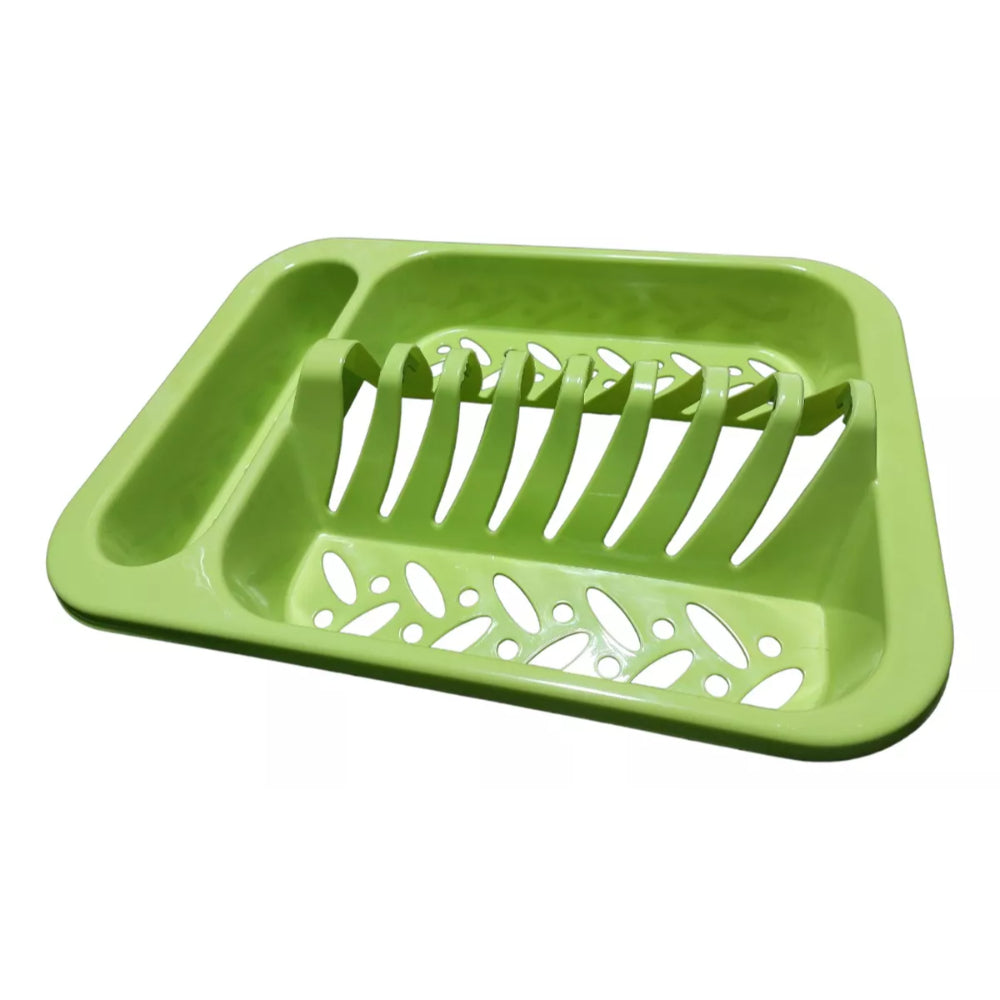 Seca Platos Plástico 1 Nivel Cocina Escurridor Verde