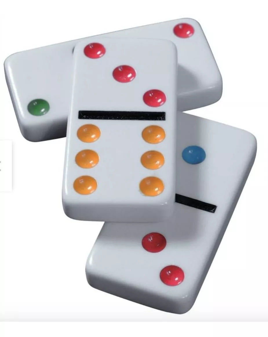 Dominó Chancho Caja Metálica 28 Pzs Puntos Colores