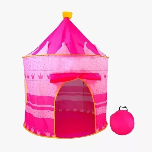 Carpa Castillo Plegable Portátil Niña Rosada 135x105cm