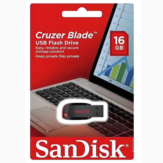 Pendrive SanDisk Cruzer Blade 16GB USB 2.0 Negro Rojo
