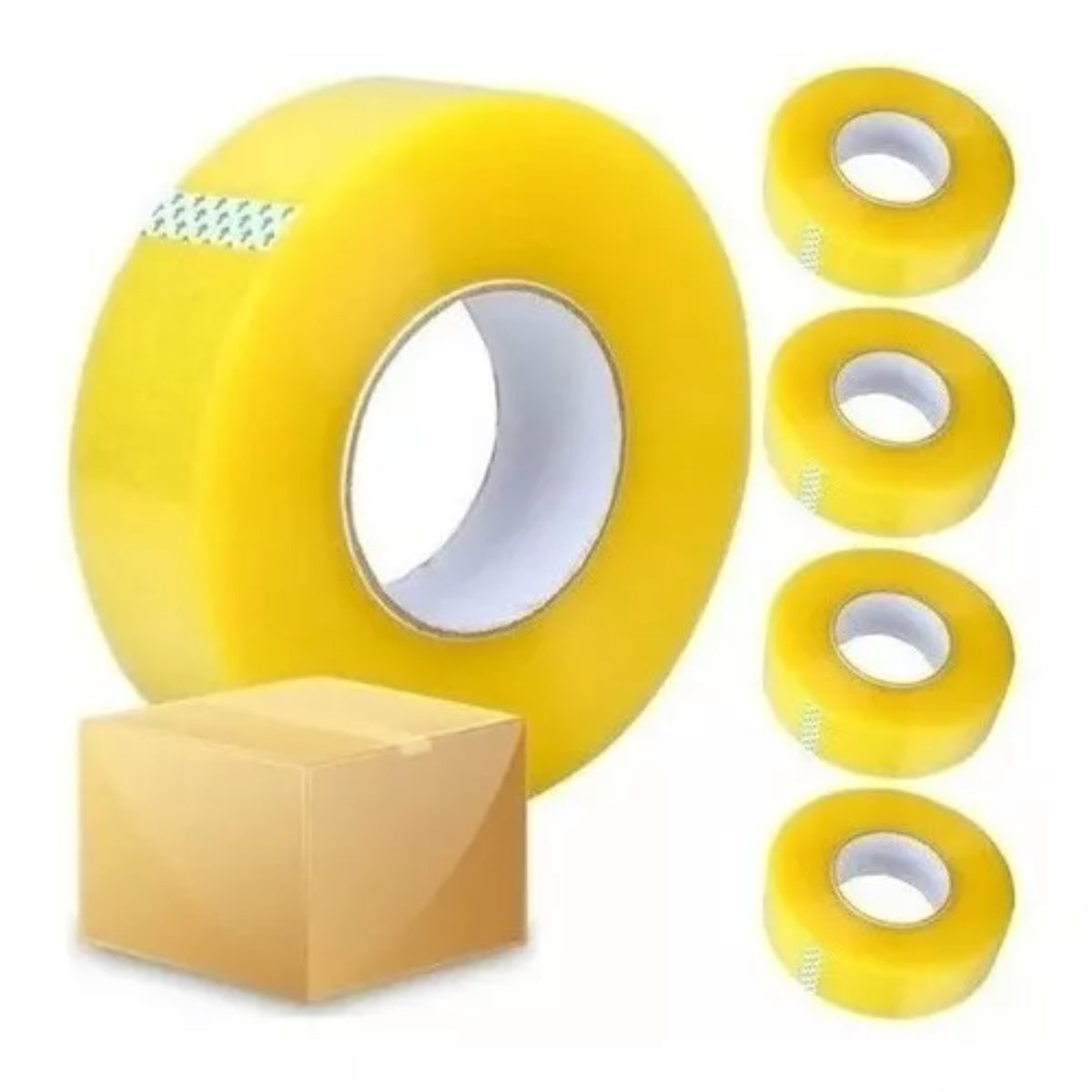 Cinta de Embalaje Rollo Adhesiva Resistente Transparente 200 Metros x 4.8 Cm de Ancho