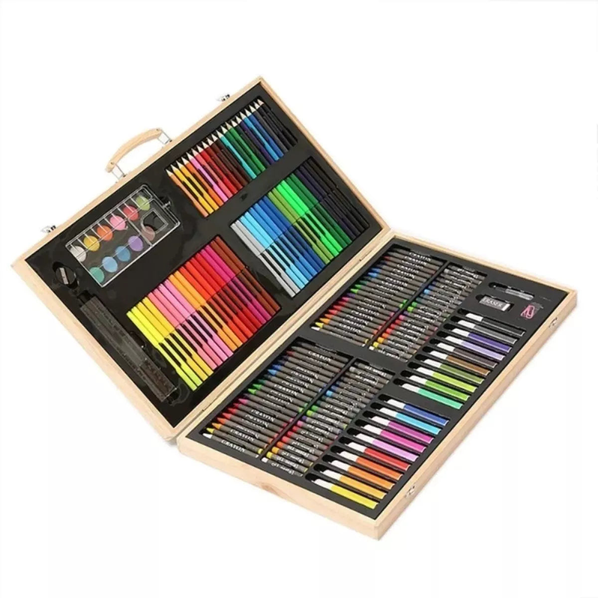 Maleta Set Arte 180 Pzas: Lápices Pintura Madera