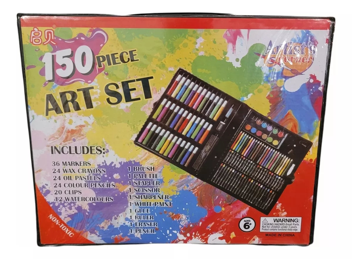 Maleta Set Arte 150 Piezas: Lápices y Pinturas