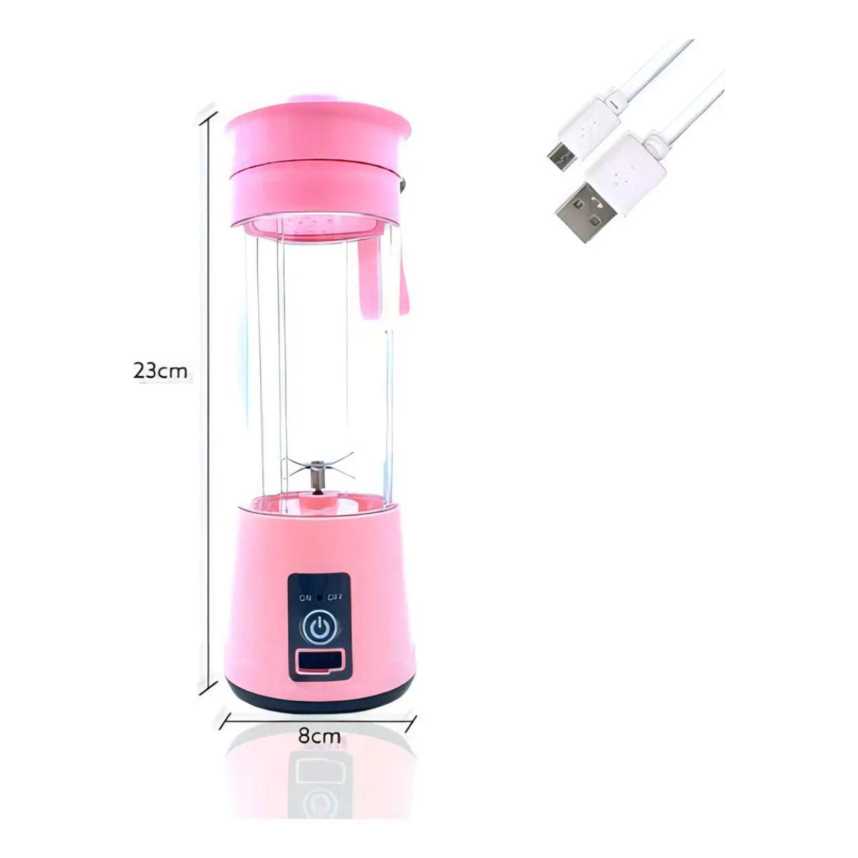 Juguera Licuadora 380ml Portátil USB Recargable Rosado