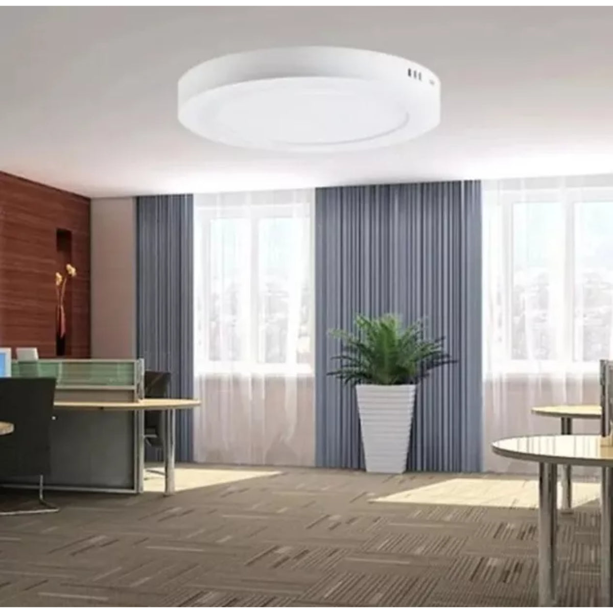 Foco Panel Plafon Led Sobrepuesto Redondo 24w Blanco Luz Fria