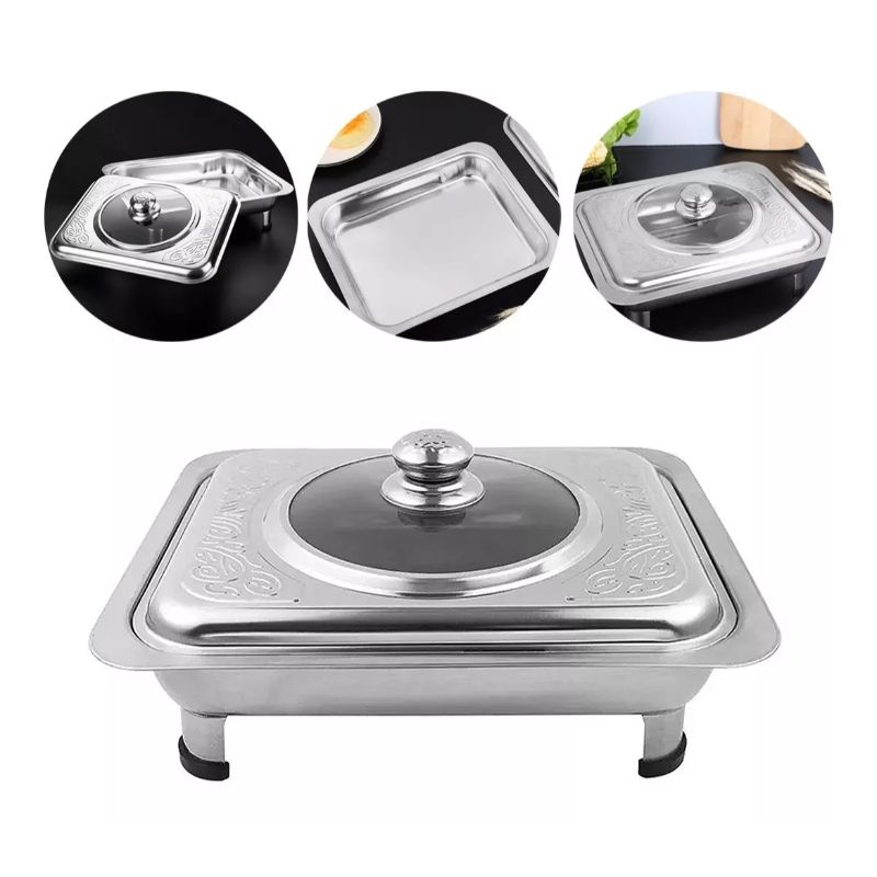 Bandeja Budinera Acero Inox con Tapa Horno Cocina
