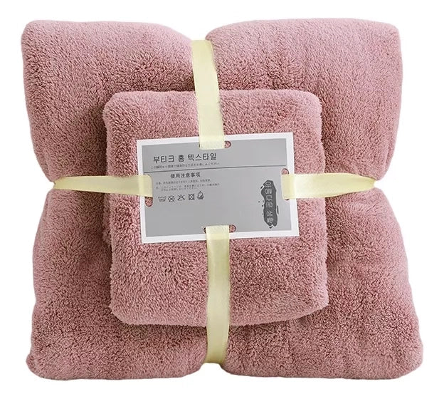 Set 2 Toallas Microfibra Baño y Mano | Ultra Absorbente
