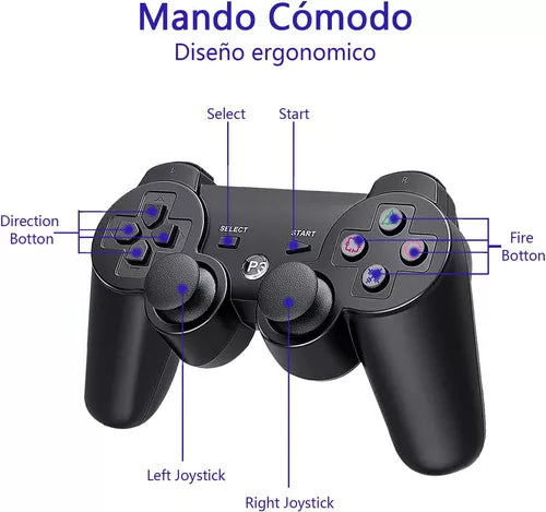 Control Inalámbrico PS3 y PC Bluetooth Negro