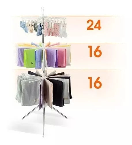 Tendedero Giratorio 3 Niveles 360° Regulable Plegable