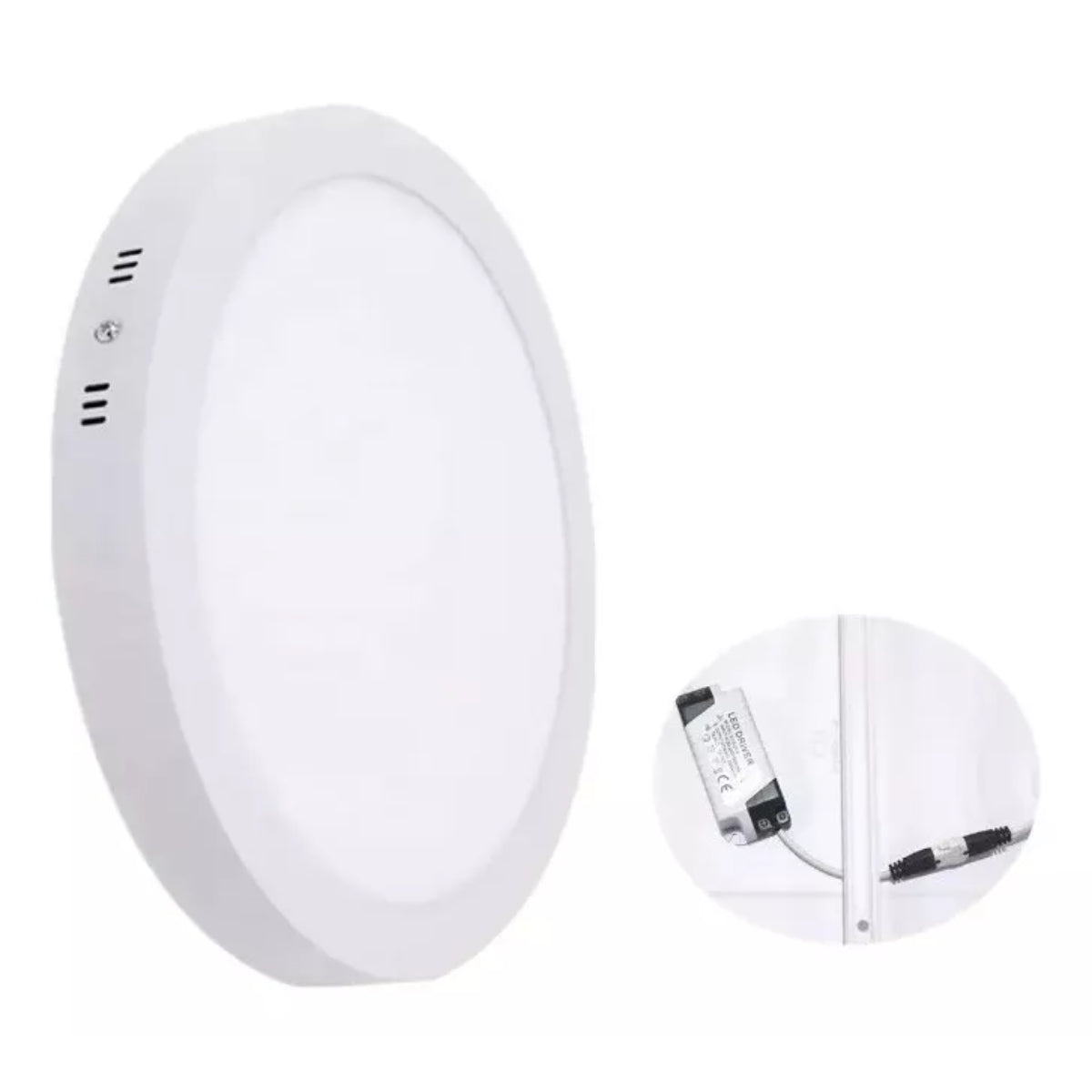 Foco Panel Plafon Led Sobrepuesto Redondo 24w Blanco Luz Fria