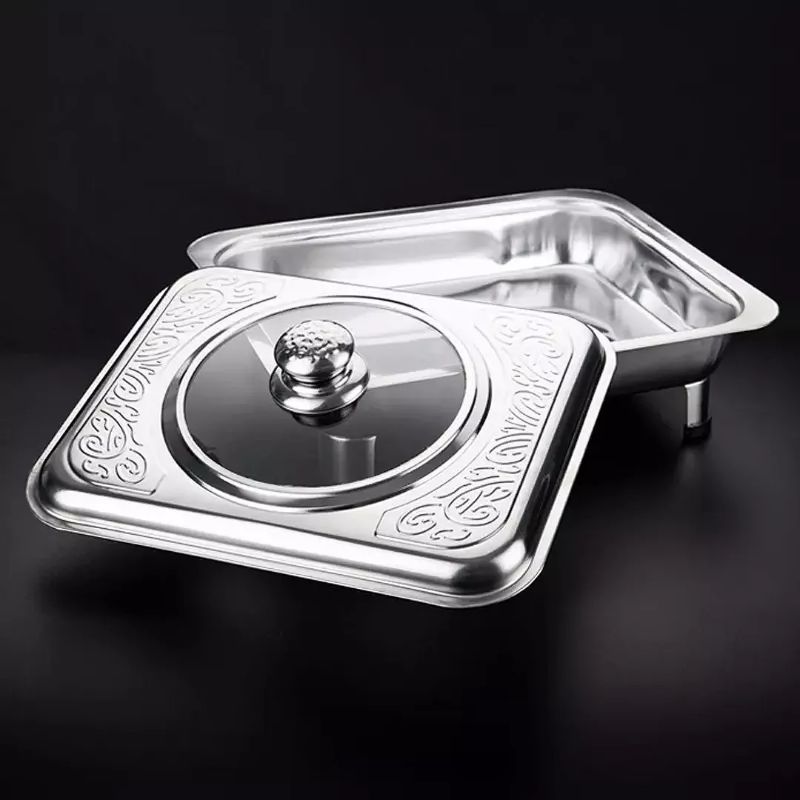 Bandeja Budinera Acero Inox con Tapa Horno Cocina