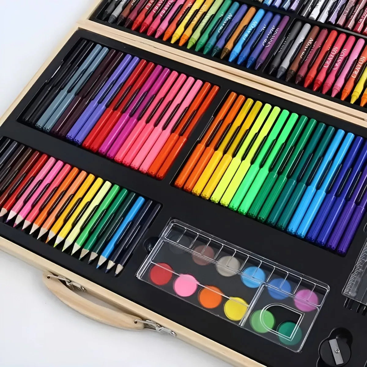 Maleta Set Arte 180 Pzas: Lápices Pintura Madera