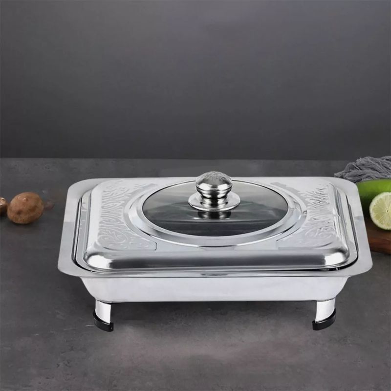 Bandeja Budinera Acero Inox con Tapa Horno Cocina