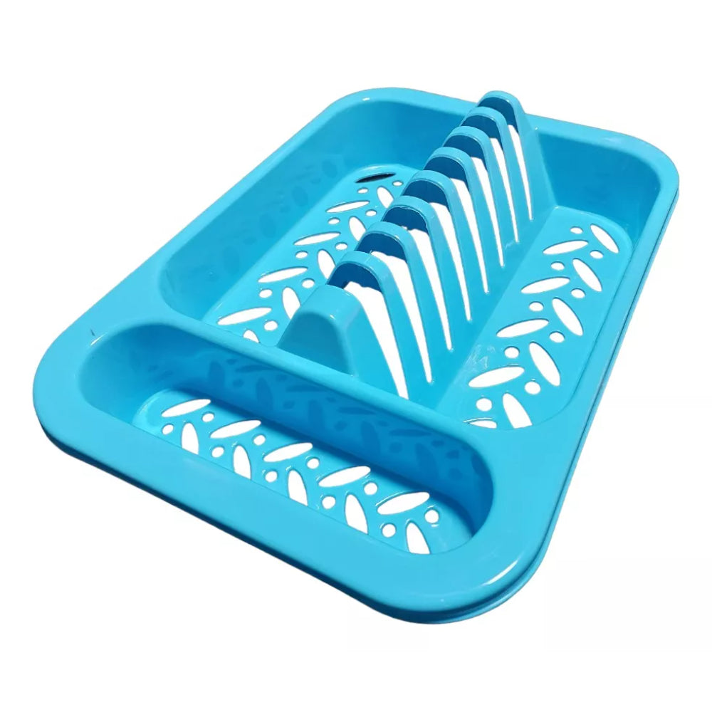 Seca Platos Plástico 1 Nivel Cocina Escurridor Celeste