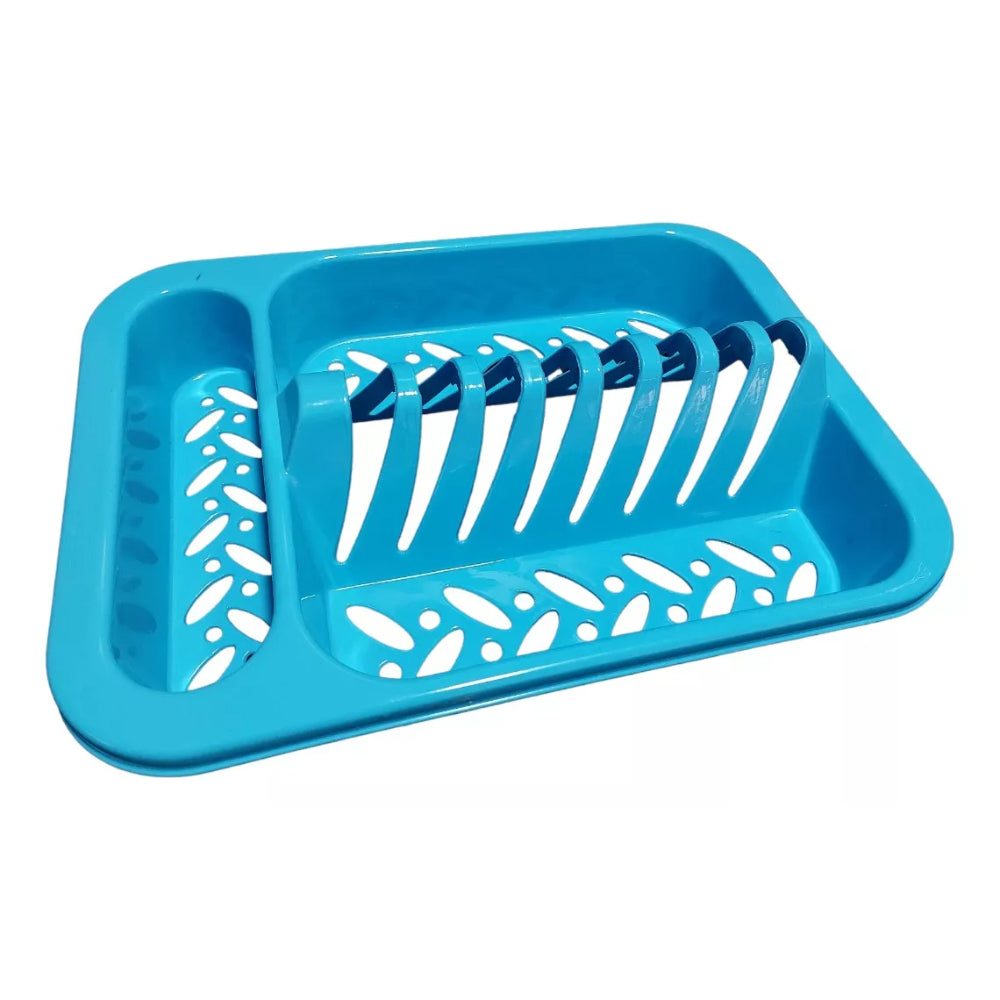 Seca Platos Plástico 1 Nivel Cocina Escurridor Celeste