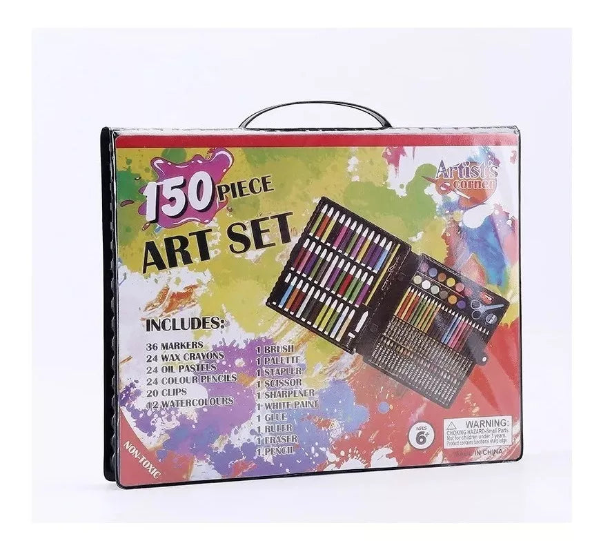 Maleta Set Arte 150 Piezas: Lápices y Pinturas