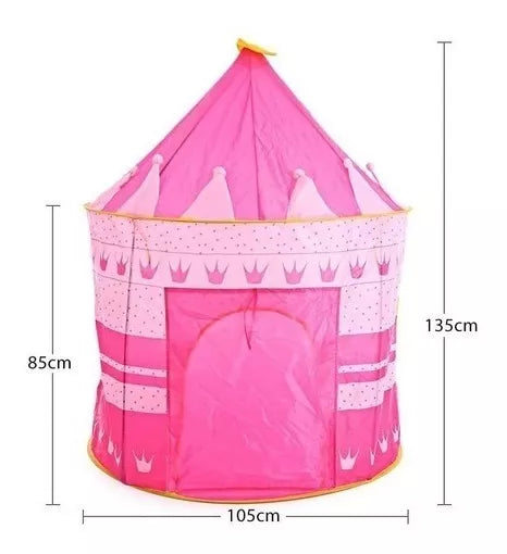 Carpa Castillo Plegable Portátil Niña Rosada 135x105cm