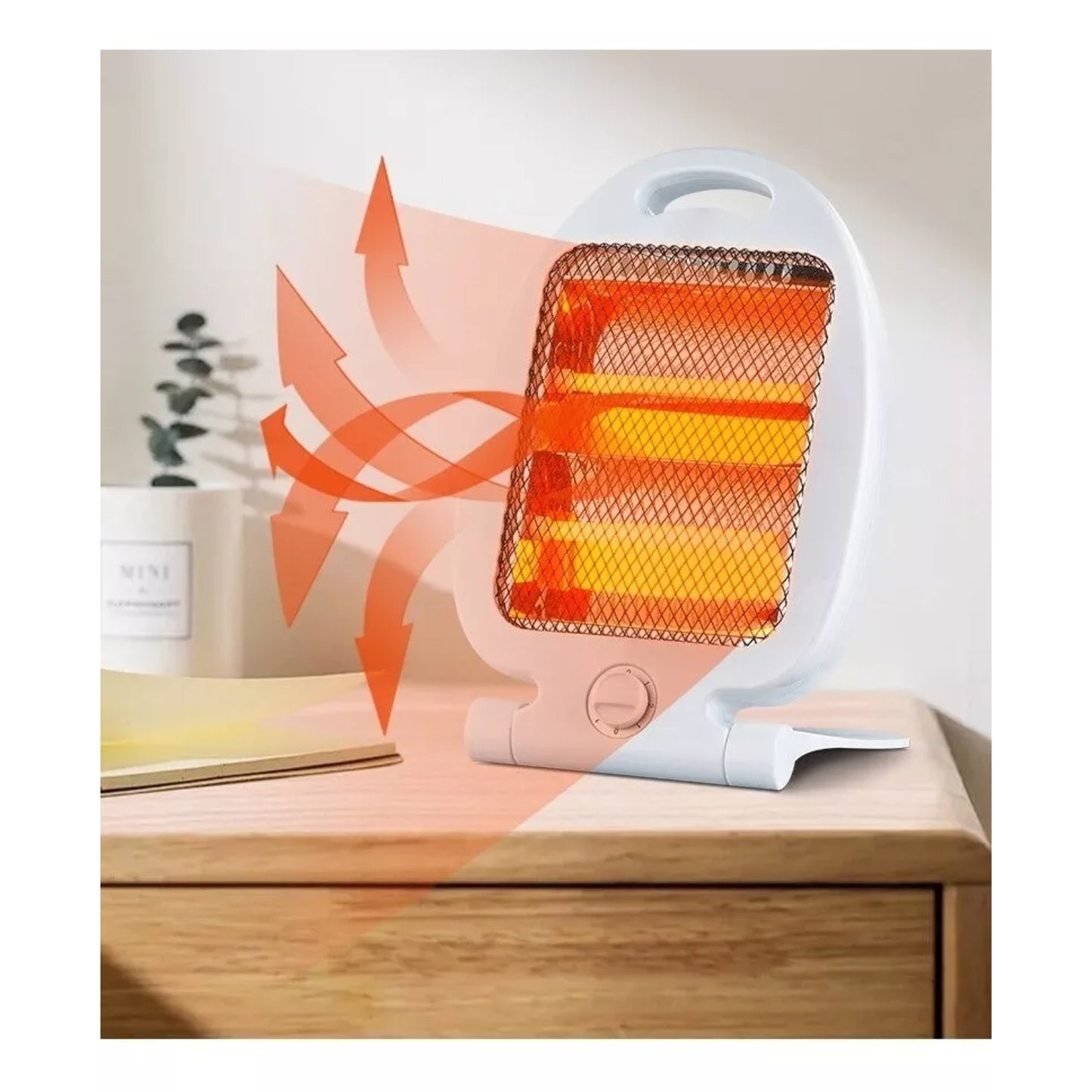 Calefactor Portátil Eléctrico 800W Estufa Compacta Hogar