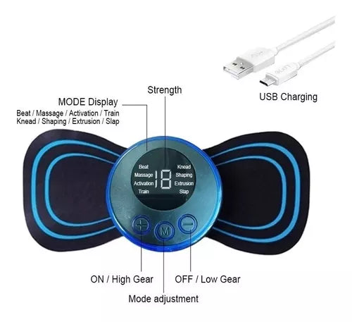 Mini Electroestimulador Muscular Masaje Corporal
