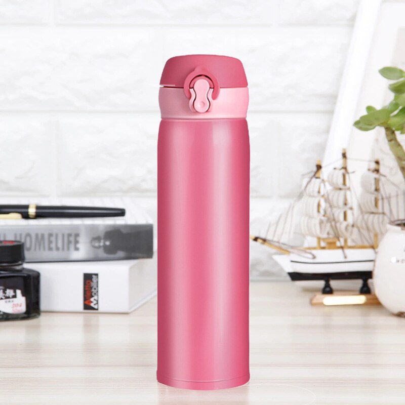 Termo Acero Inox 500ml. Frío/Calor Portátil Rosado