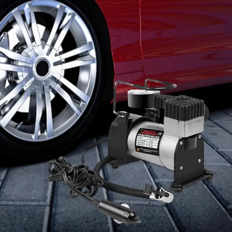 Compresor Inflador Aire Metalico Neumaticos Vehiculo Auto Moto 12v 150 PSI Multifuncional