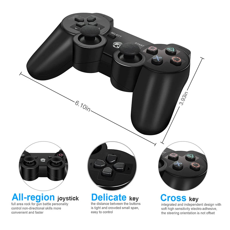 Control Inalámbrico PS3 y PC Bluetooth Negro
