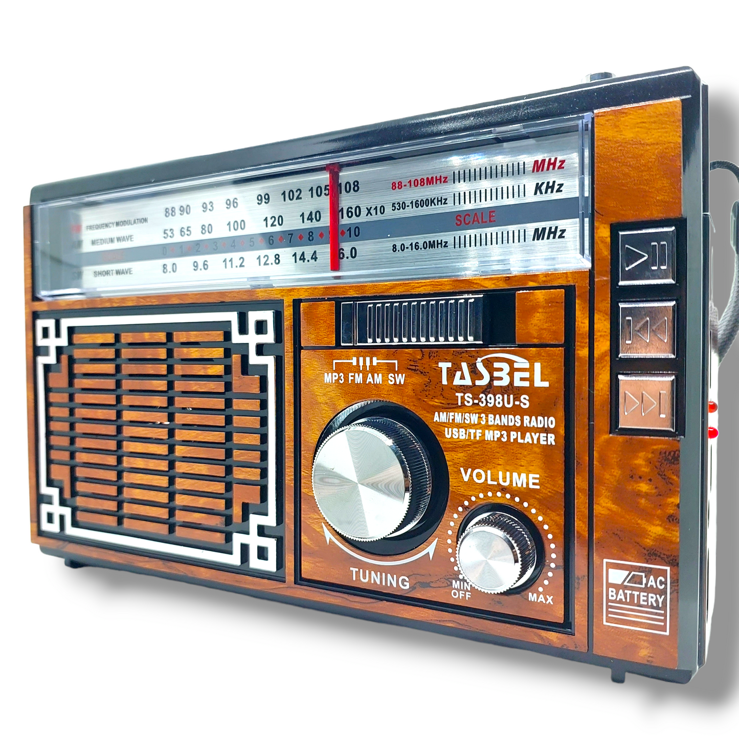 Radio Retro Solar Recargable AM/FM/SW MP3 MicroSD Cafe