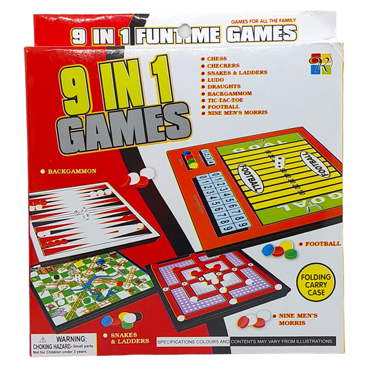 Juego de Mesa 9 en 1 Ajedrez Damas Ludo Portátil