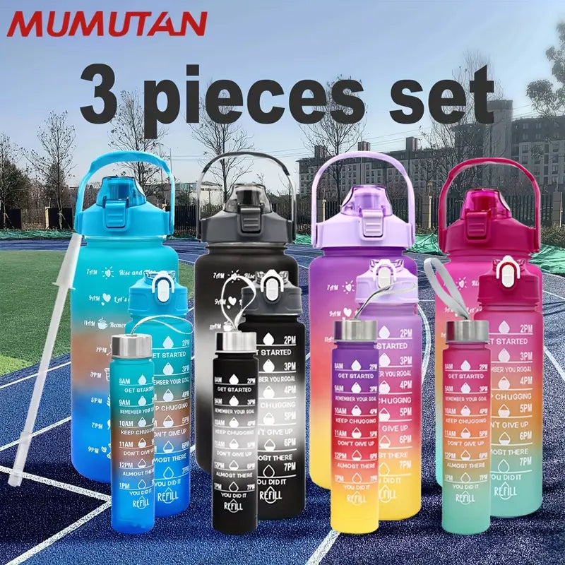 Set 3 Botellas Agua Motivacionales 2L 900ml 300ml
