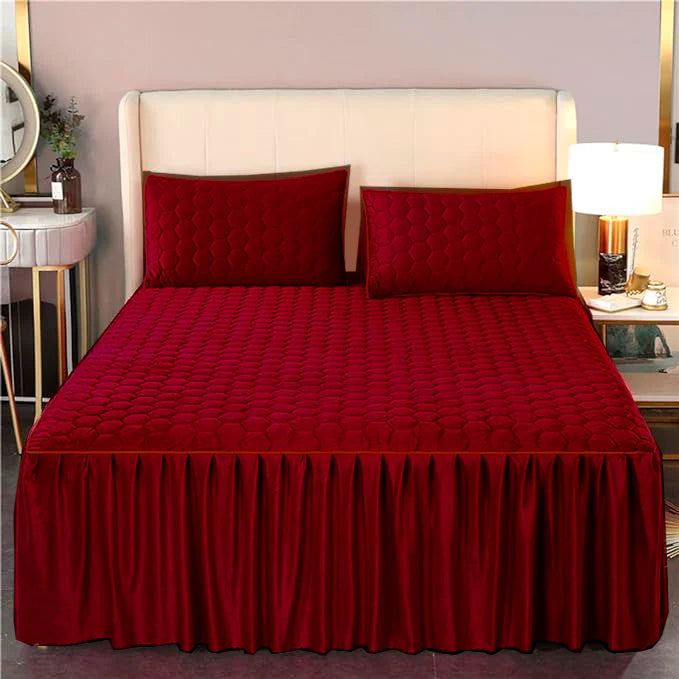 Cubrecama Cobertor Impermeable 1.5 Plazas + Funda Burdeo