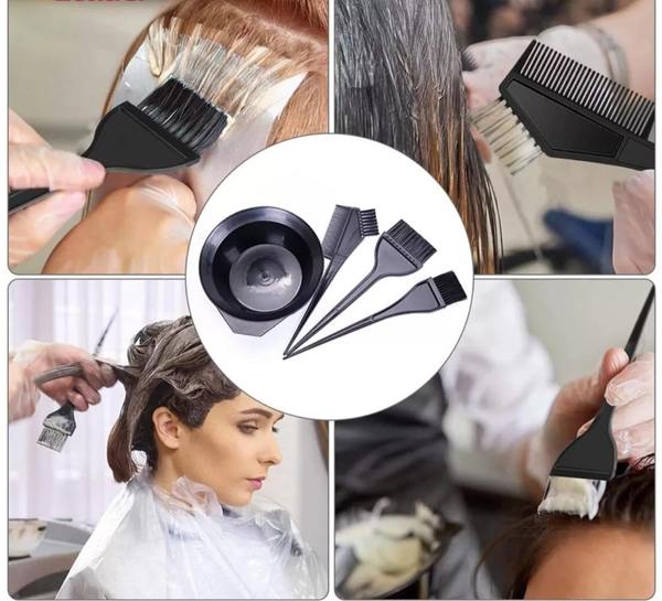 Kit Teñir Pelo: Pocillo + 3 Brochas Peluquería