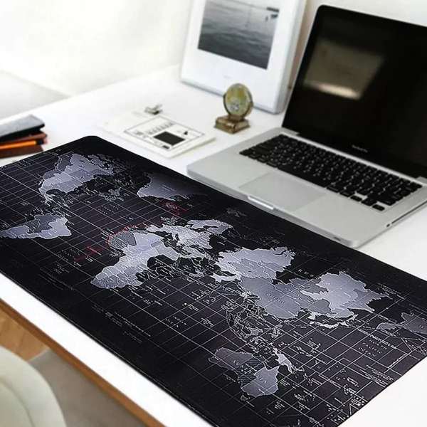 Pad Mouse Gamer 90x40cm Antideslizante Mapa Mundo