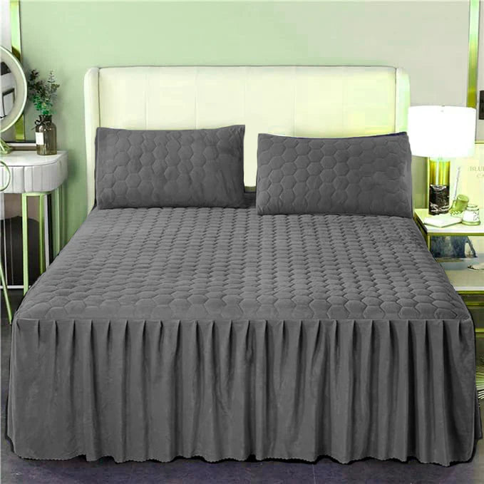 Cubrecama Cobertor Impermeable 1.5 Plazas + Funda Gris