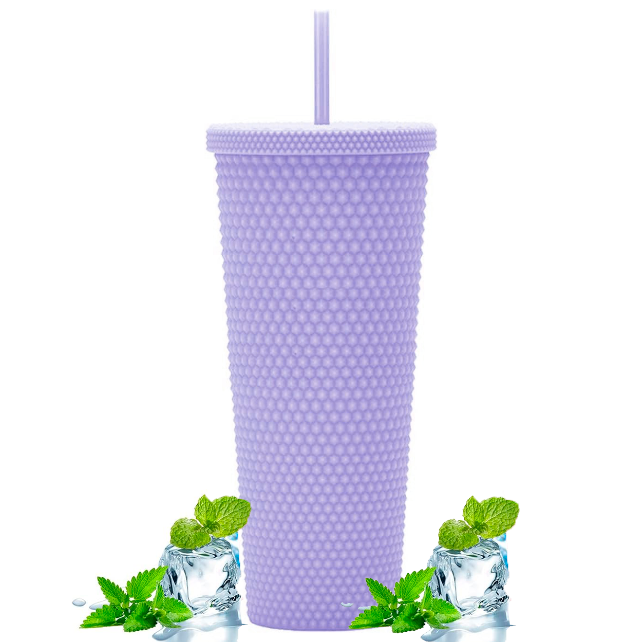 Vaso Térmico Tipo Starbucks 1 Litro Mate C/Bombilla Morado
