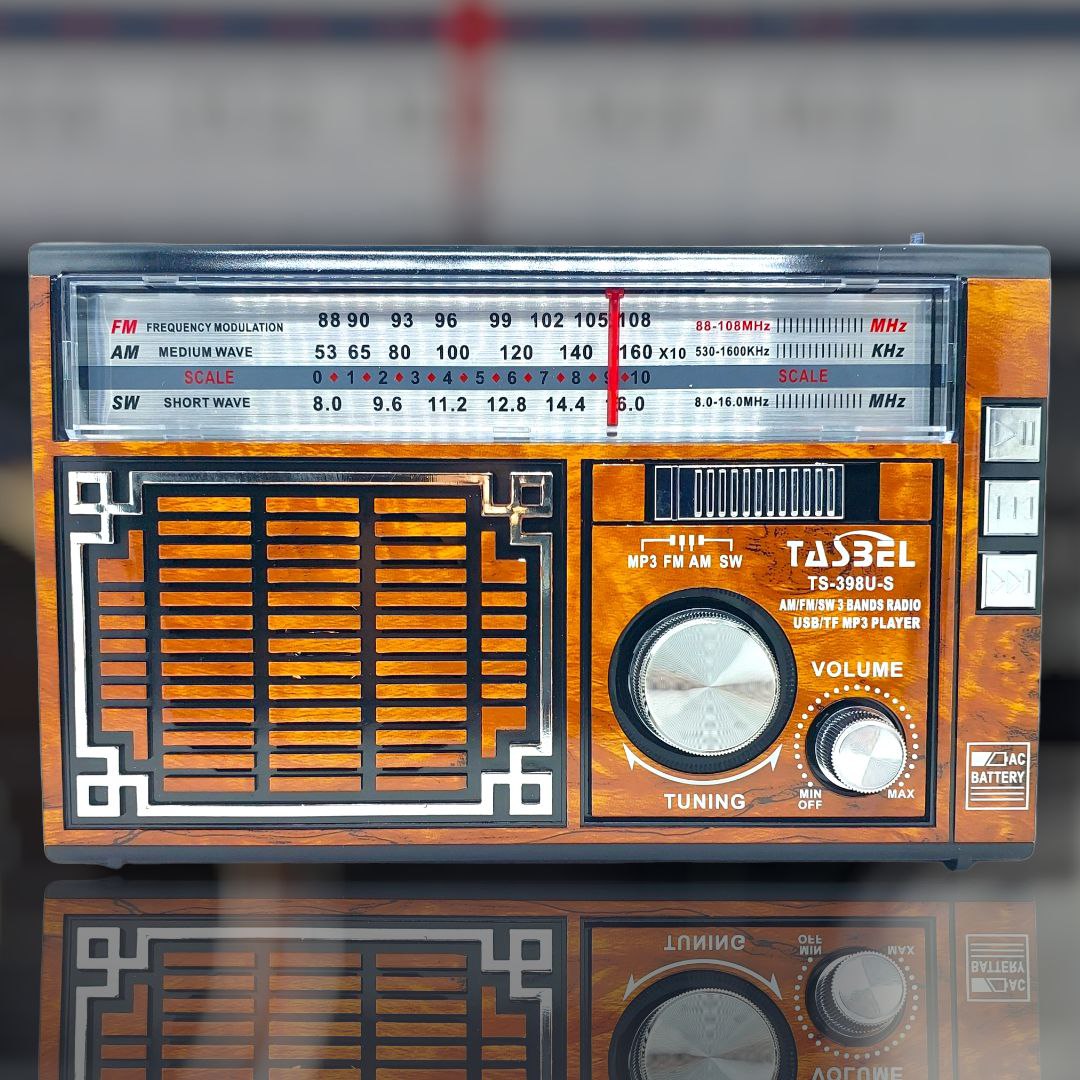 Radio Retro Solar Recargable AM/FM/SW MP3 MicroSD Cafe