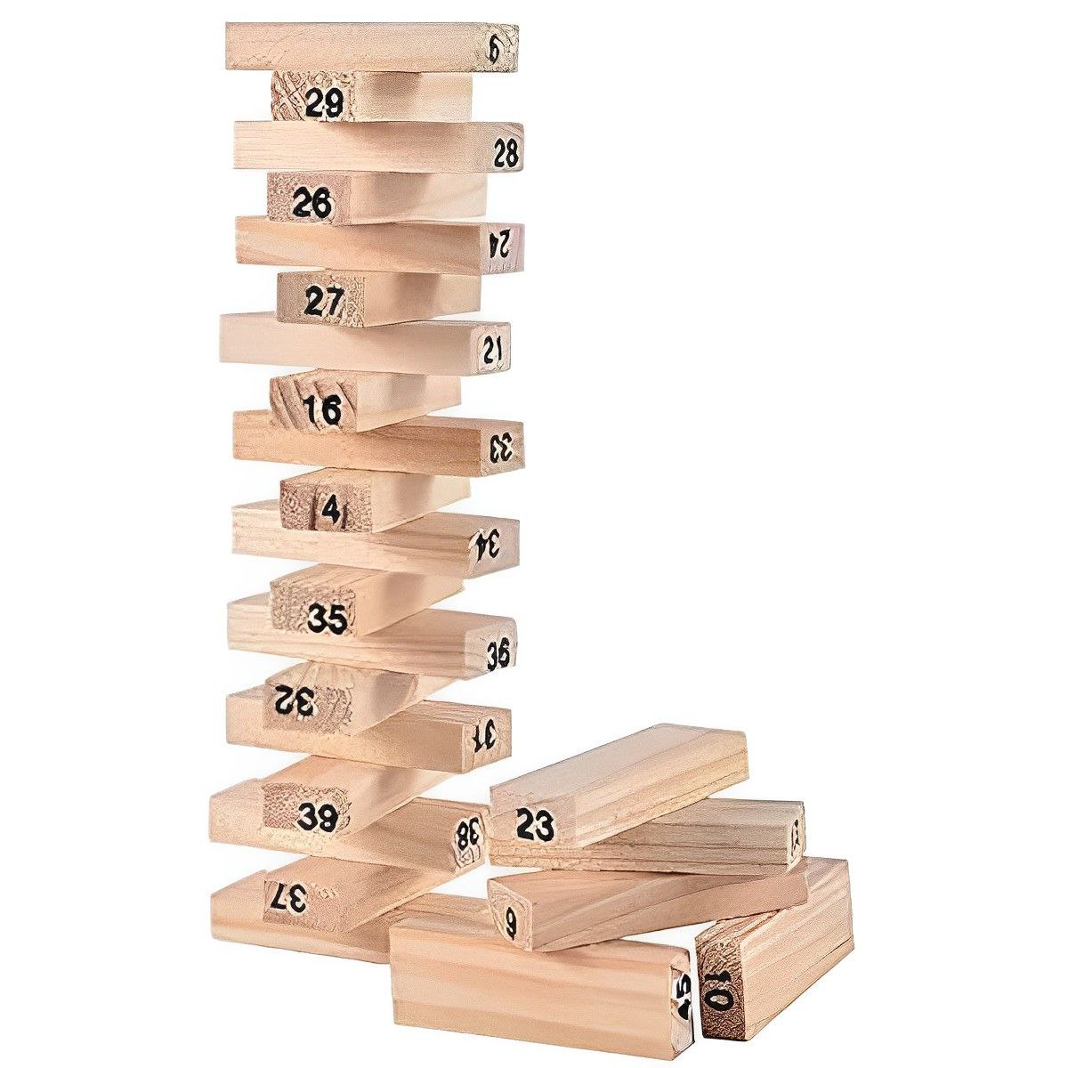 Jenga Madera 54 Piezas Juego Destreza Habilidad + 4 Dados