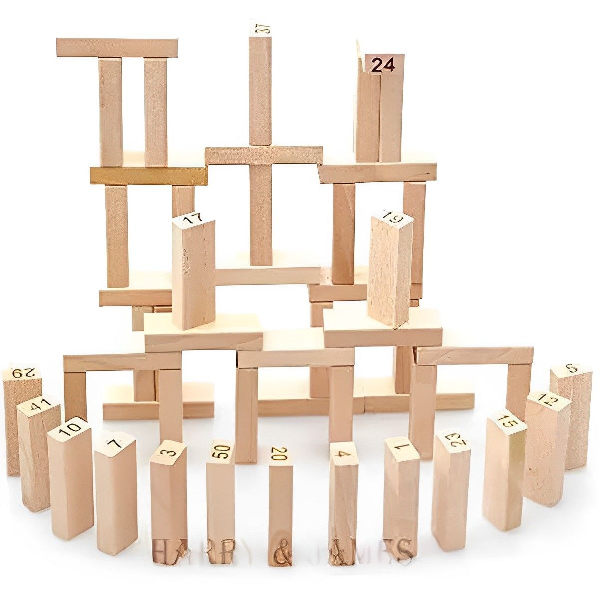 Jenga Madera 54 Piezas Juego Destreza Habilidad + 4 Dados