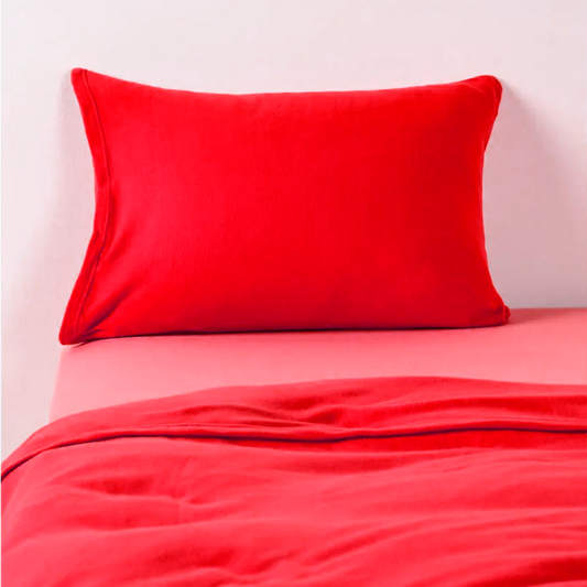 Sábanas Polar 1.5 Plazas Invierno Elasticadas Rojo