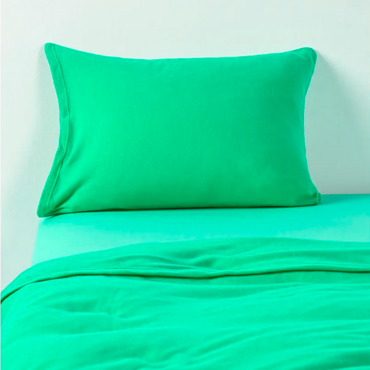 Sábanas Polar 1.5 Plazas Invierno Elasticadas Verde Agua