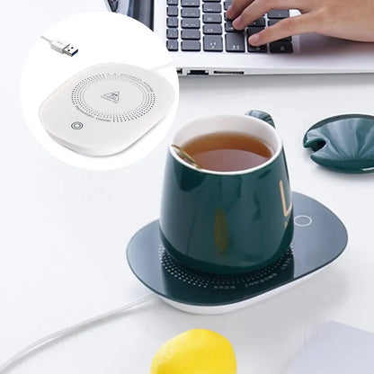 Taza C/ Calentador Eléctrico + Cuchara y Caja Verde