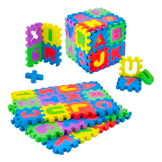 Rompecabezas Puzzle Para Niños Goma Eva Abecedario Y Numeros 12x15 Cm