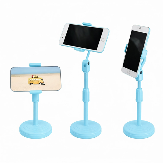 Soporte Celular Escritorio Expandible Ajustable Mesa Celeste