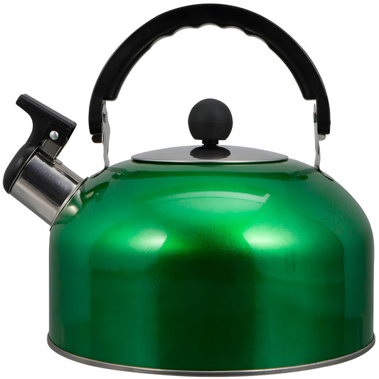 Tetera Acero Inox 1.8L Silbato Abre Fácil Cocina Verde