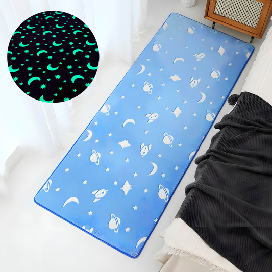 Alfombra Pasillera Luminosa 160x50cm Bajada Cama Noche Azul