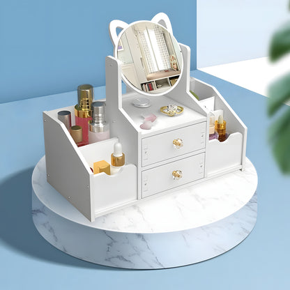 Organizador Maquillaje Multifuncional Espejo Cajón Gatito